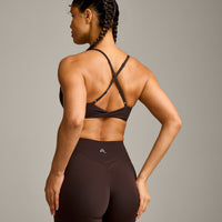 UnifiedMove Micro Bralette with Reflective Logo | 70% Cocoa