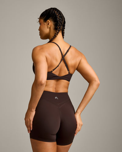 UnifiedMove Micro Bralette with Reflective Logo | 70% Cocoa