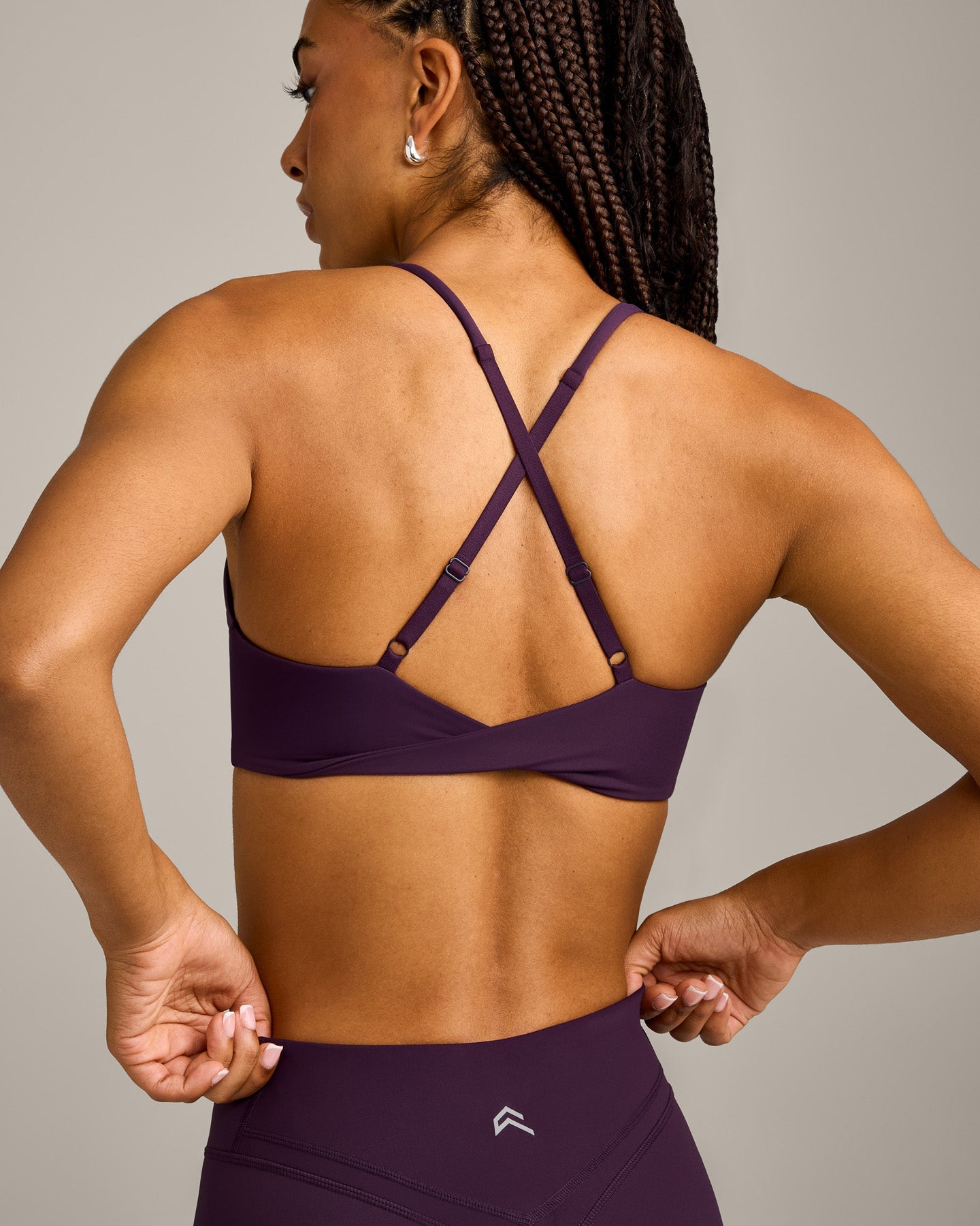 UnifiedMove™ Micro Bralette with Reflective Logo | Blackberry Purple