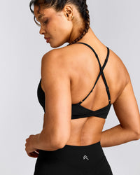 UnifiedMove™ Micro Bralette with Reflective Logo | Black
