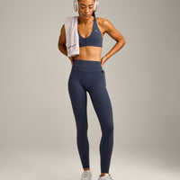 UnifiedMove High Waisted Pocket Leggings with Reflective Logo | True Blue