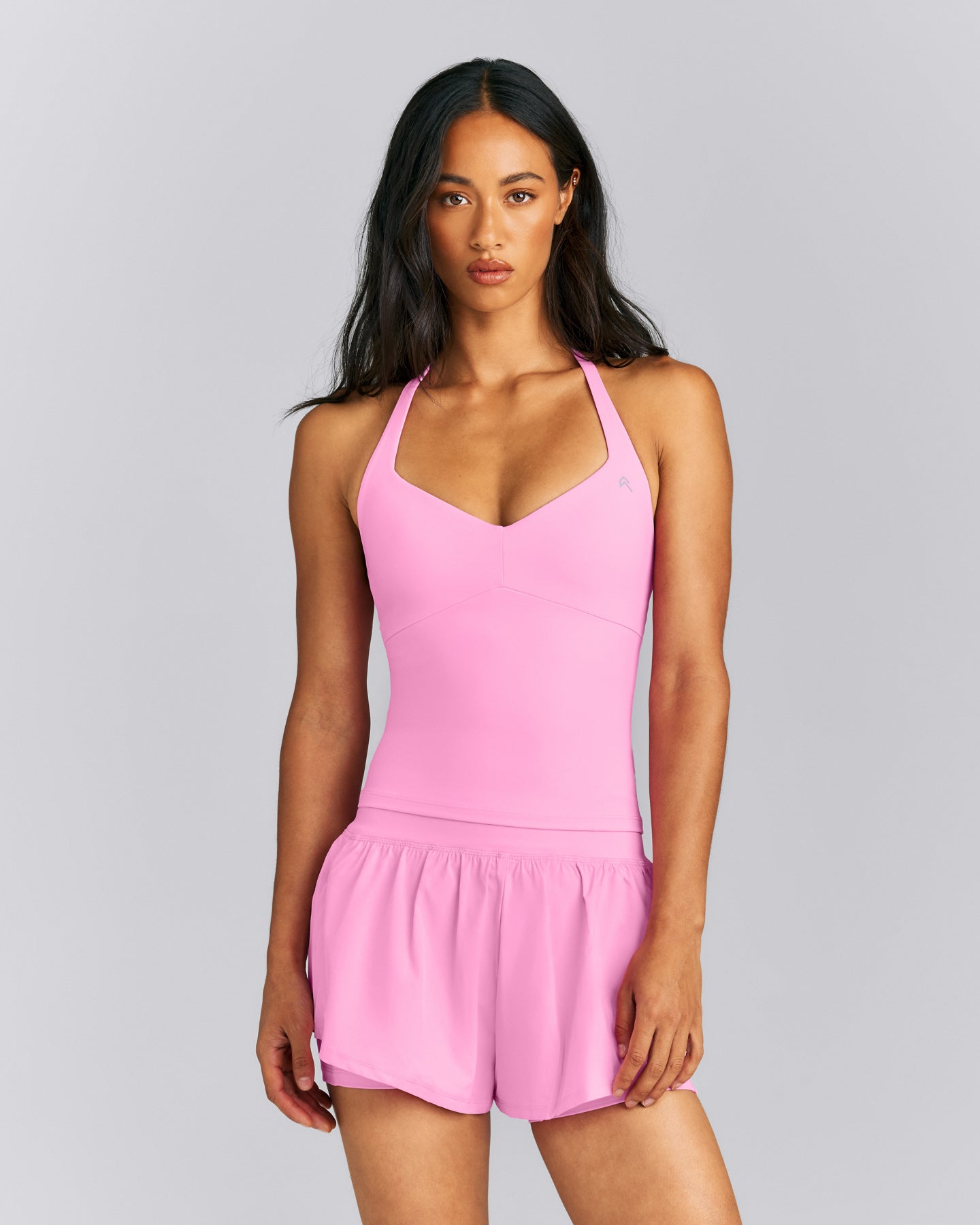 UnifiedMove™ T Back Mid Tank with Built in Bra Shelf | Power Pink