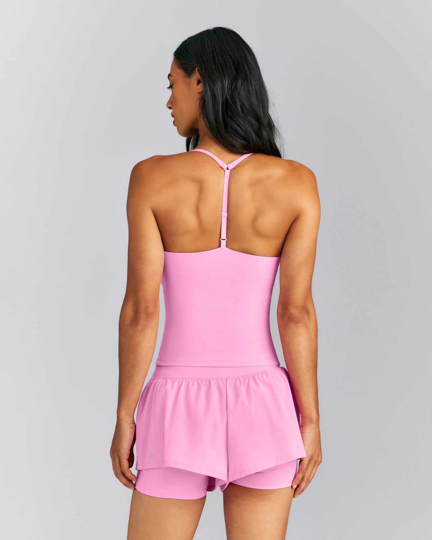 UnifiedMove™ T Back Mid Tank with Built in Bra Shelf | Power Pink