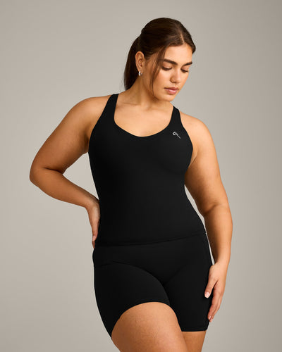 UnifiedMove V Neck Cross Back Vest with Reflective Logo | Black