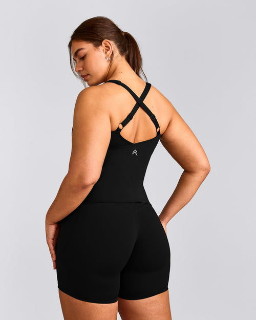 UnifiedMove™ V Neck Cross Back Tank Top | Black