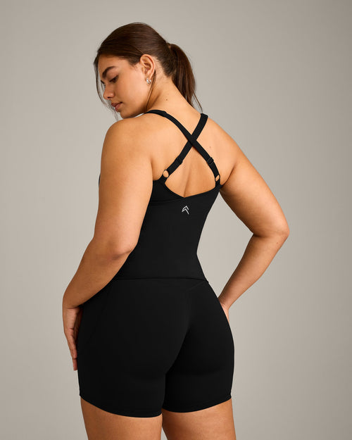 UnifiedMove V Neck Cross Back Vest with Reflective Logo | Black