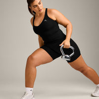 UnifiedMove V Neck Cross Back Vest with Reflective Logo | Black