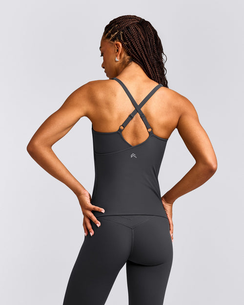 UnifiedMove™ V Neck Cross Back Tank Top | Coal