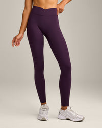 UnifiedMove Wrap Leggings with Reflective Logo | Blackberry Purple