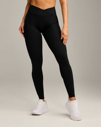UnifiedMove™ Wrap Leggings with Reflective Logo | Black