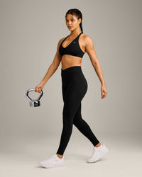 UnifiedMove™ Wrap Leggings with Reflective Logo | Black