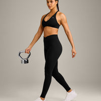 UnifiedMove™ Wrap Leggings with Reflective Logo | Black