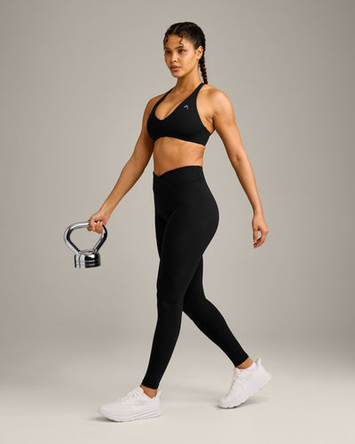 UnifiedMove™ Wrap Leggings with Reflective Logo | Black