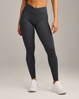 UnifiedMove Wrap Leggings with Reflective Logo | Coal
