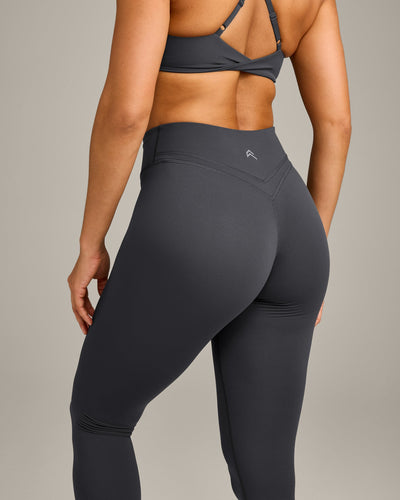 UnifiedMove Wrap Leggings with Reflective Logo | Coal