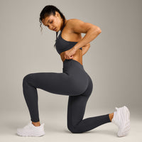 UnifiedMove Wrap Leggings with Reflective Logo | Coal