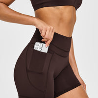Unified High Waisted Pocket Shorts 6" | 70% Cocoa