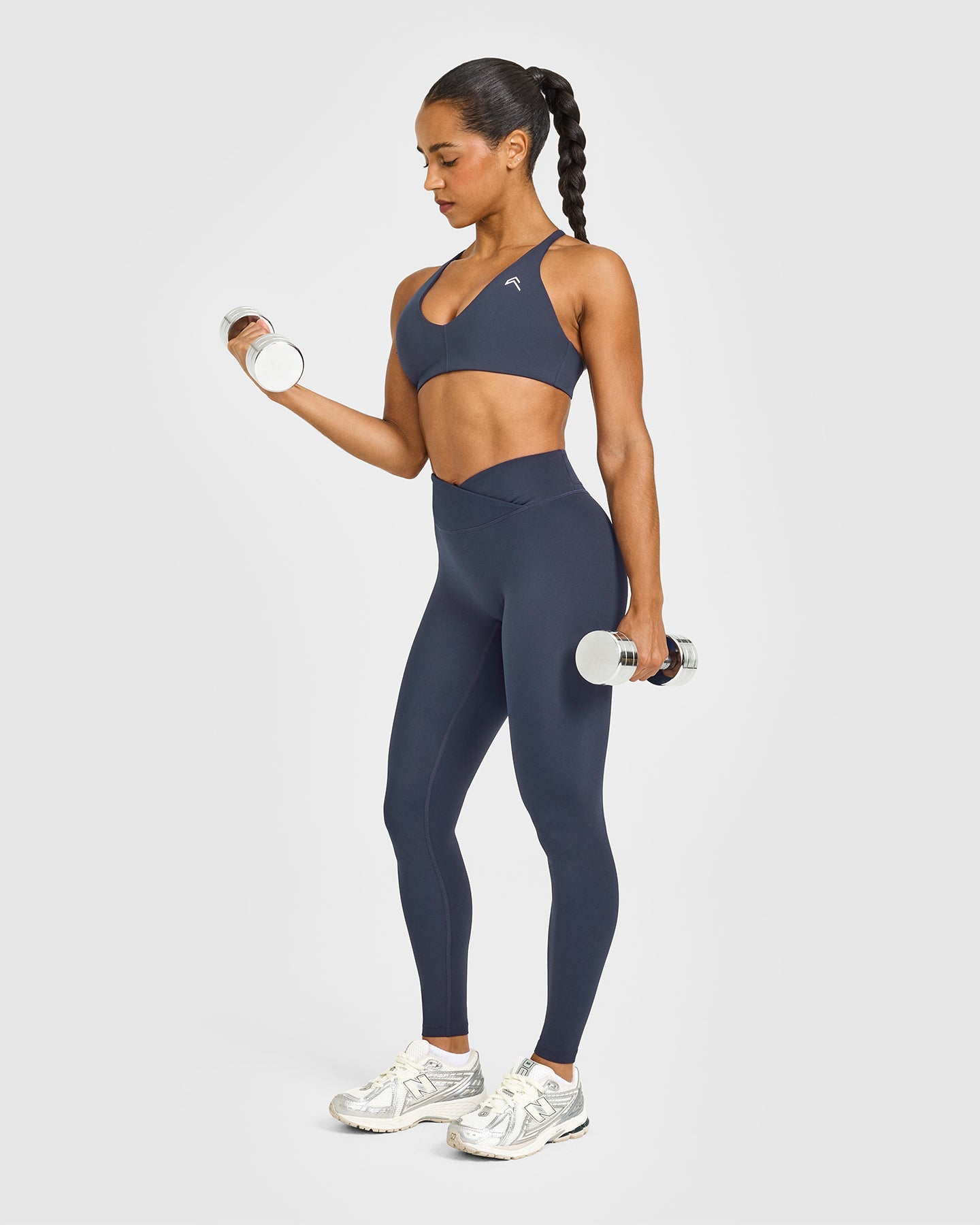 UnifiedMove™ Wrap Leggings White Logo | True Blue