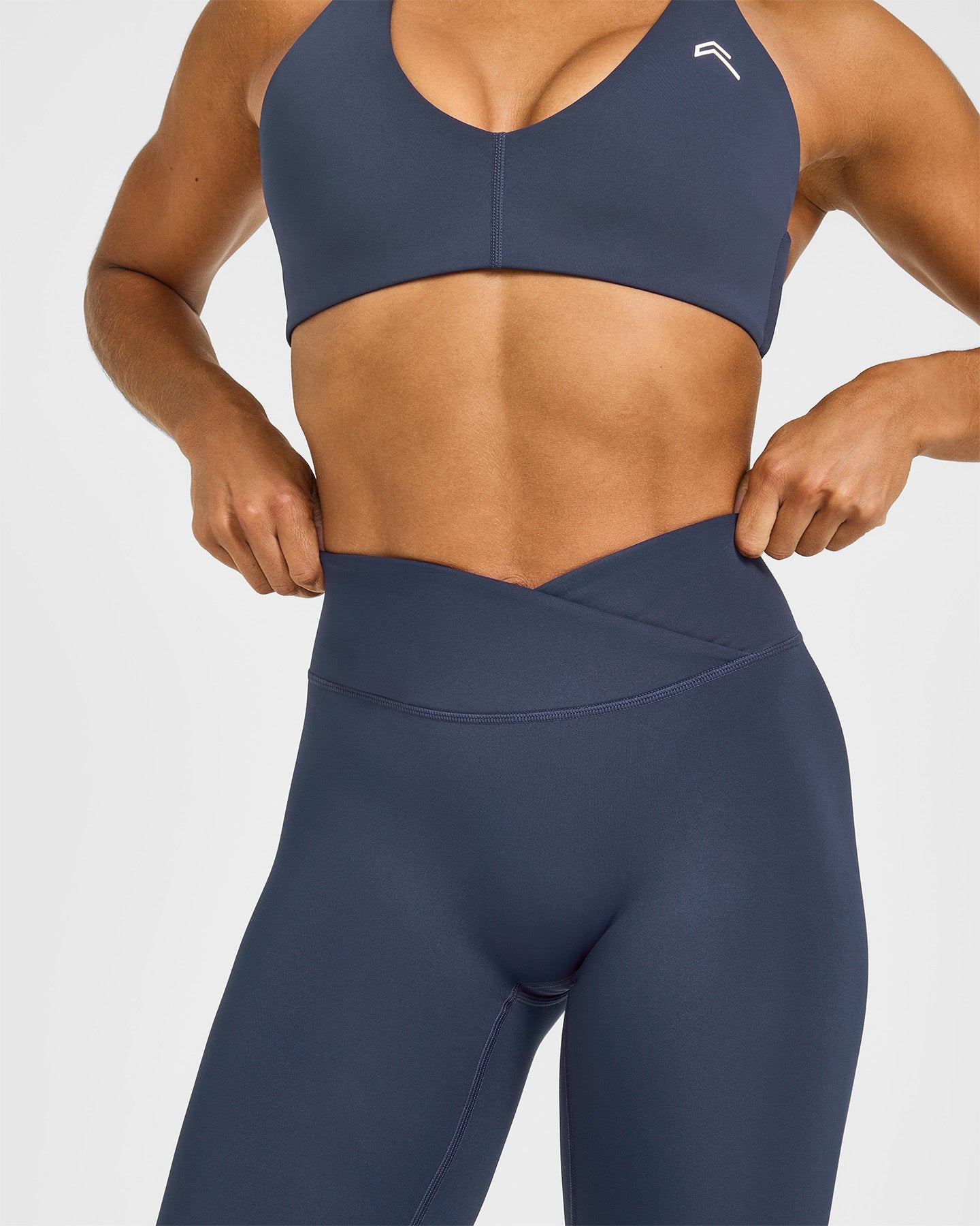 UnifiedMove™ Wrap Leggings White Logo | True Blue