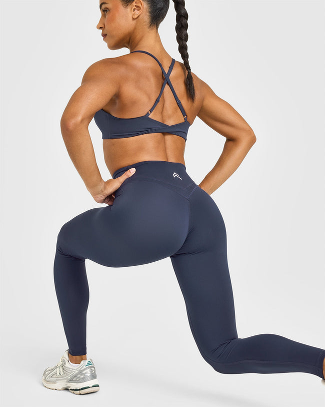 UnifiedMove™ Wrap Leggings White Logo | True Blue