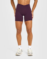 Unified Wrap Shorts White Logo 6" | Blackberry Purple