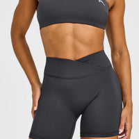 UnifiedMove™ Wrap Shorts White Logo 6" | Coal