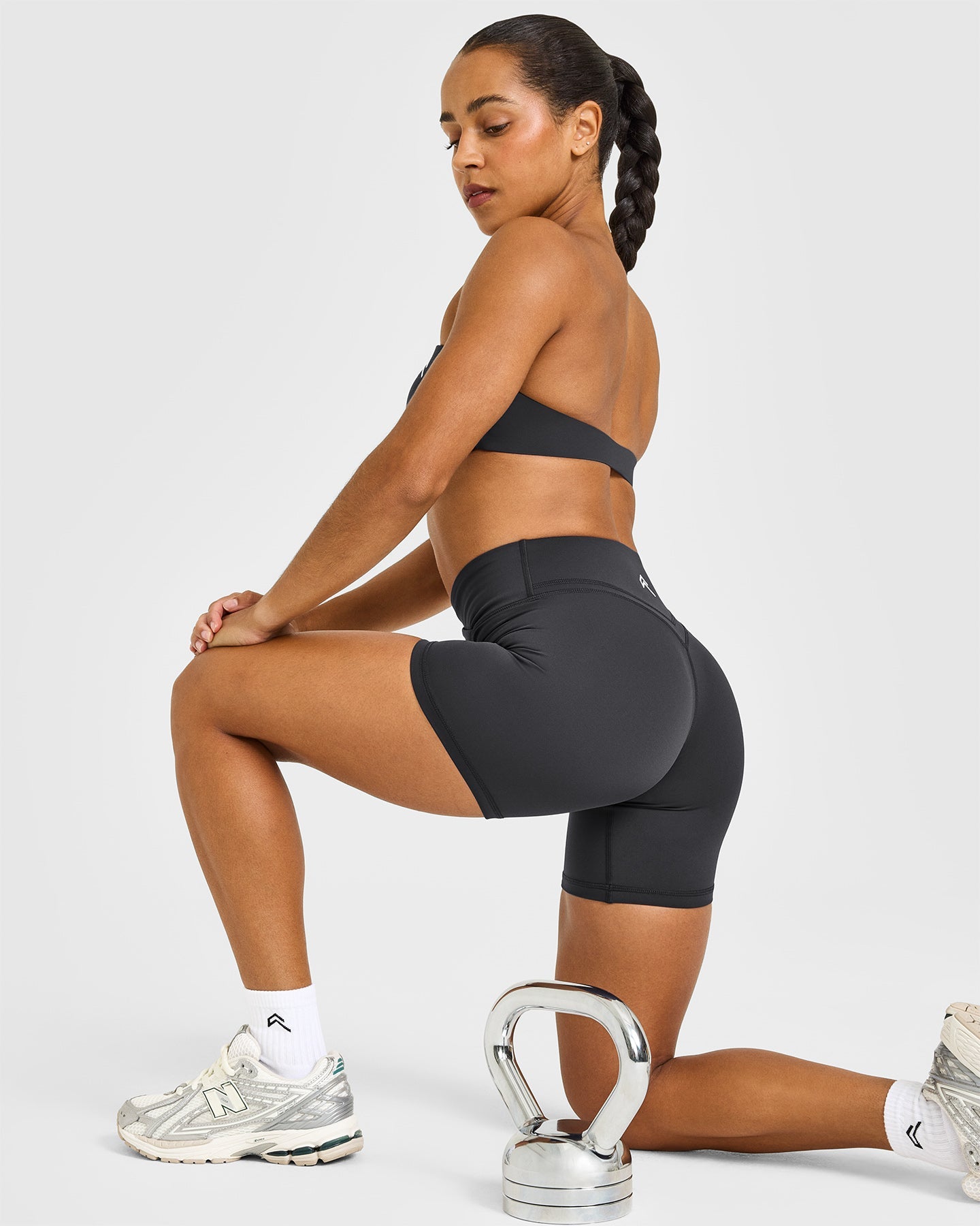 UnifiedMove™ Wrap Shorts White Logo 6" | Coal