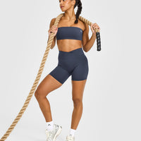 UnifiedMove™ Wrap Shorts White Logo 6" | True Blue