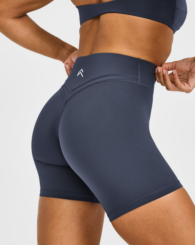 UnifiedMove™ Wrap Shorts White Logo 6" | True Blue