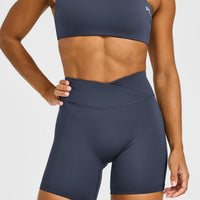 UnifiedMove™ Wrap Shorts White Logo 6" | True Blue