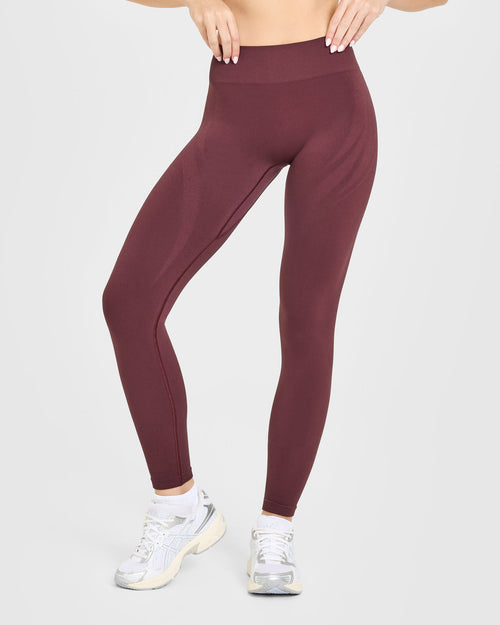 Oner Modal EnhanceLift™ Seamless Leggings with White Logo | Velvet Mocha