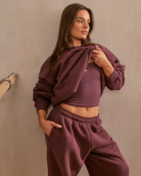 Mellow™ Rib Racer Back Mid Vest with Built in Bra Shelf | Velvet Mocha