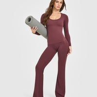 SoftMotion™ Flared Bottoms with White Logo | Velvet Mocha