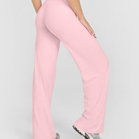 SoftMotion™ Straight Leg Bottoms with White Logo | Cherry Blossom Pink