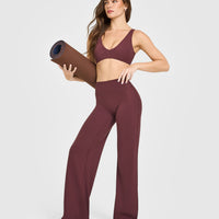 SoftMotion™ Straight Leg Bottoms with White Logo | Velvet Mocha