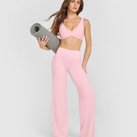 SoftMotion™ Scoop Back Bralette with White Logo | Cherry Blossom Pink