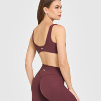 SoftMotion™ Scoop Back Bralette with White Logo | Velvet Mocha