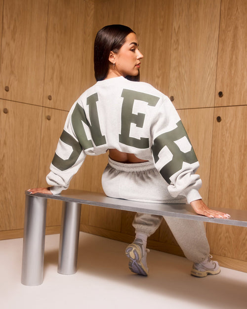 Oner Modal Foundations Oversized Oner Crew Neck Sweatshirt | Light Grey Marl