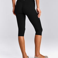 SoftMotion™ High Waisted Capri Leggings | Black