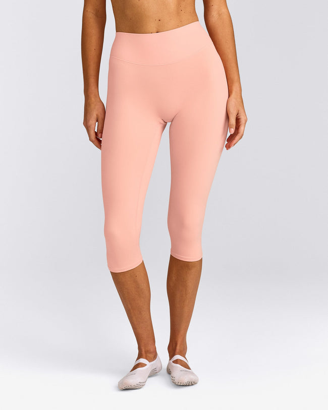 SoftMotion™ High Waisted Capri Leggings | Peach Orange