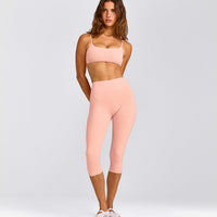 SoftMotion™ High Waisted Capri Leggings | Peach Orange