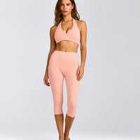 SoftMotion™ Minimal Halter Neck Bralette | Peach Orange