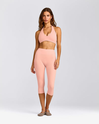SoftMotion™ Minimal Halter Neck Bralette | Peach Orange