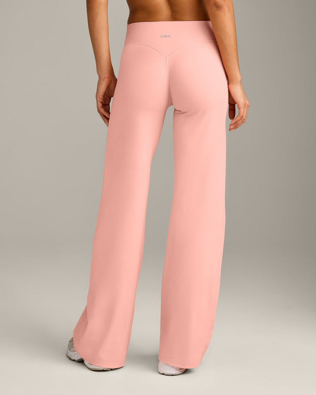 SoftMotion™ Straight Leg Bottoms with Grey Logo | Peach Orange