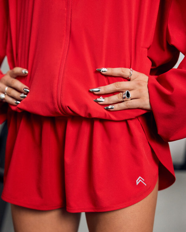 AirMove™ Lined Shorts 3" with Reflective Logo | Fiery Red