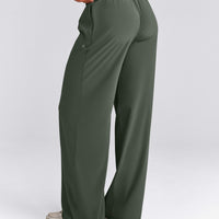 AirMove™ Straight Leg Trousers with Reflective Logo | Dark Khaki