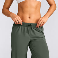 AirMove™ Straight Leg Trousers with Reflective Logo | Dark Khaki