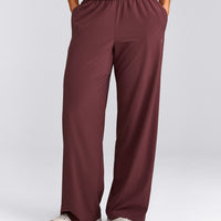 AirMove™ Straight Leg Trousers with Reflective Logo | Velvet Mocha