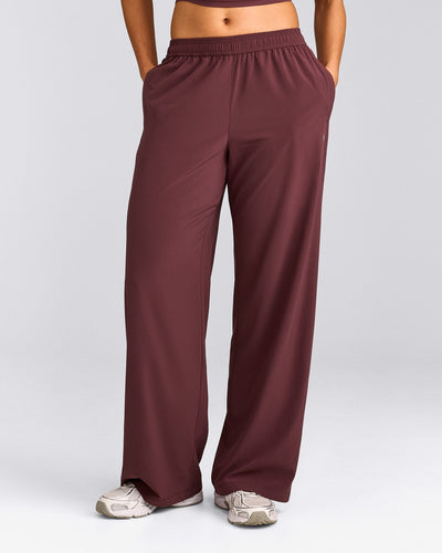 AirMove™ Straight Leg Trousers with Reflective Logo | Velvet Mocha