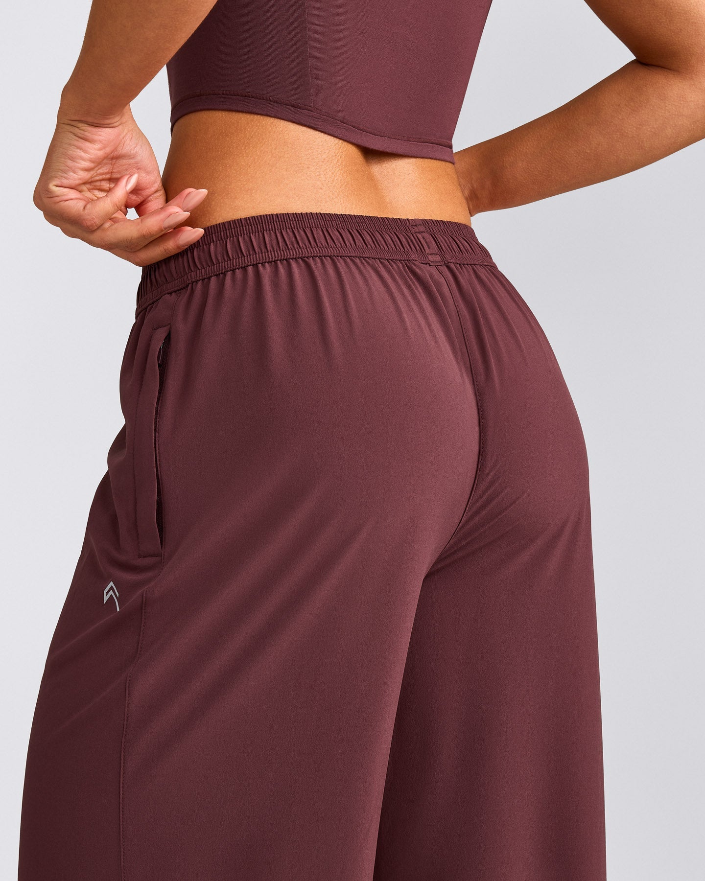 AirMove™ Straight Leg Trousers with Reflective Logo | Velvet Mocha